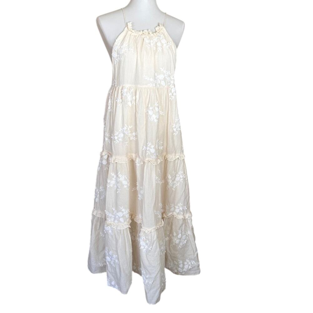 Keepsake the Label Voluminous Embroidered Cotton Dress Small